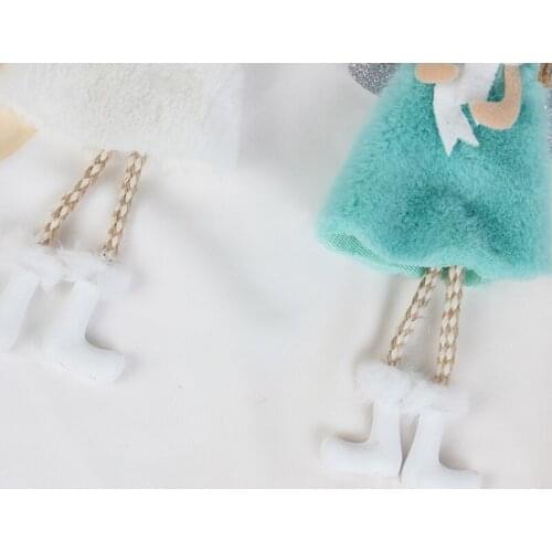 T84E 6pcs Christmas Tree Ornaments Angel Doll Pendant Hanging Decoration Plush Elf Thanksgiving Day Gifts