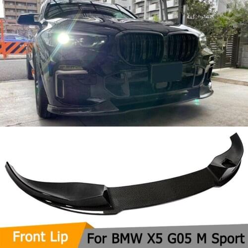 Car Front Bumper Lip Spoiler Splitters for BMW X5 G05 M Sport 2019 2020 Carbon Fiber Front Bumper Guard Lip Spoiler Splitters