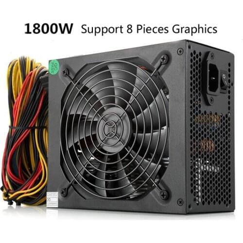 ATX Computer Power Supply 1800W psu For Mining Machine Support 8 Pieces Graphics Card