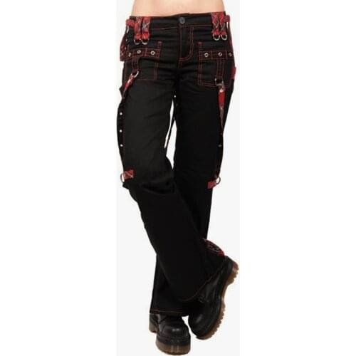 Cargo Pants Girl Gothic High Waist Black Long Trousers Women Harajuku Regular Multi-pockets Contrast SteamPunk Pants Joggers D25
