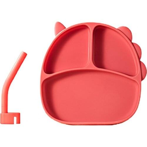 Kids Plate Non-slip Bottom Anti-scald BPA Free Food Grade Silicone Baby Training Dining Plates Children Cute Dinnerware Dish