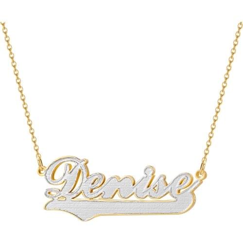 Double Layer Personalized 3D Name Necklace Gold Plated With Heart Stainless Steel Cuban Chain Charm Jewelry For Women Gift