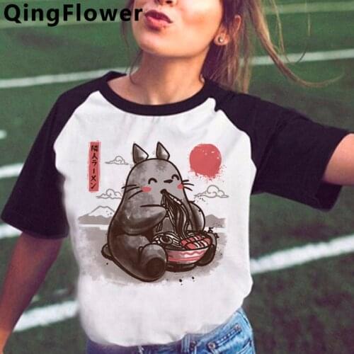 Totoro Studio Ghibli Cute Anime T Shirt Women Harajuku Miyazaki Hayao Kawaii T-shirt Graphic 90s Tshirt Fashion Top Tees Female