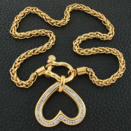 Customized Engraving Personalized Name Fashion Stainless Steel Jewelry Heart Pendant ID Tag Chain Necklace High Quality Gift