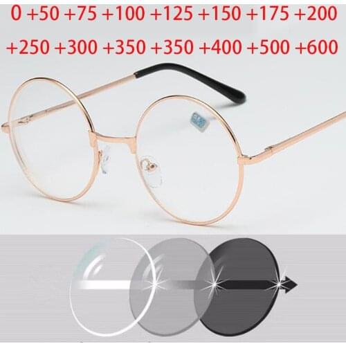 Woman Men Round Glasses Retro Reading Optical Metal Frames Hyperopia Diopter +0.5 +1 +1.5 +2 +2.5 +3 +3.5 +4 +4.5 +5 +5.5 +6.0
