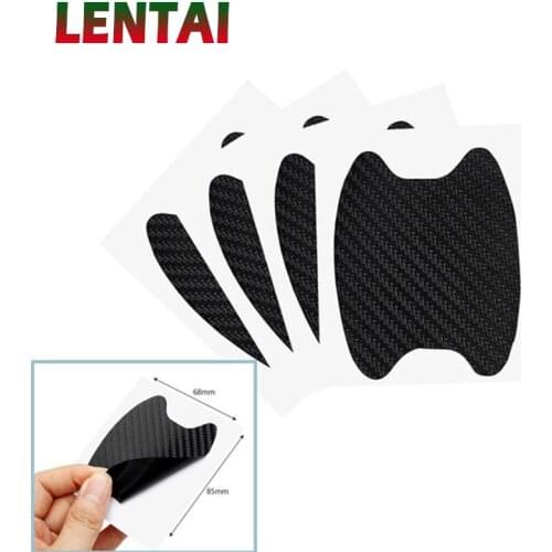 LENTAI 1Set Car Door Handle Carbon Fiber Stickers Scratchproof For Kia Rio Ceed Cerato Sorento Mazda CX-7 6 Mini Cooper R56 F56