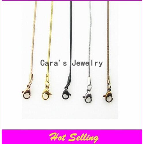 Hot selling stainless steel mix 5 colours floating locket sanke chains and glass locket pendant chain 50cm