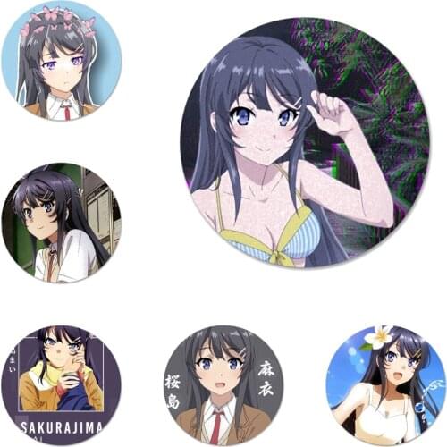 New Arrival Sakurajima Mai Anime Badge Brooch Pin Accessories For Clothes Backpack Decoration gift 58mm