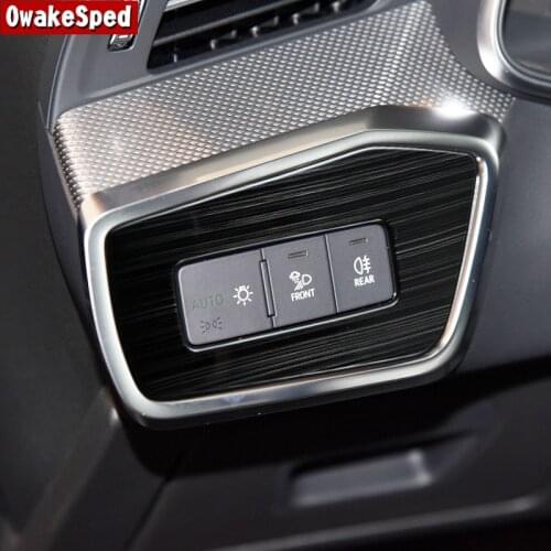 Stainless Steel Headlight Control Panel Decoration Cover Trim For Audi A6 C8 2019 2020 LHD Car Styling Interior Accessories