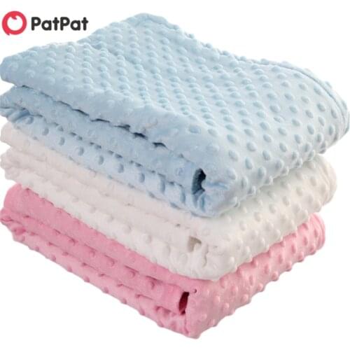 PatPat PatPat 2020 New Arrival Dotted Fleece-lining Baby Blanket Swaddling Newborn Soft Bedding for Baby
