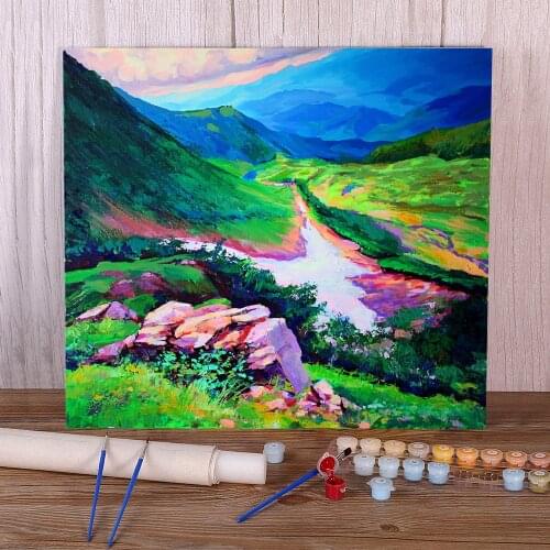 Landscape Lake Vorozhjeska Painting By Numbers Package Oil Paints 50*70 Oil Painting Home Decoration For Handicraft