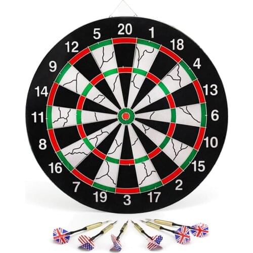 Professional 15" 18'' Flocking Dartboard Double-sided Dart Board with 6 Darts Set Fitness Entertainment Games Adult Kids Inhouse