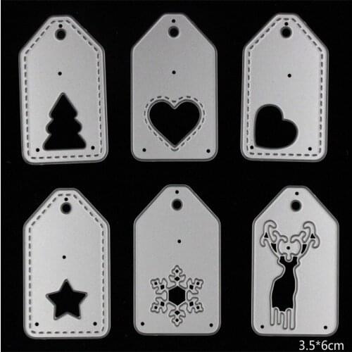 Christmas Tags Metal Cutting Dies Stencil for DIY Scrapbooking Album Embossing Paper Cards Deco Crafts Die Cuts