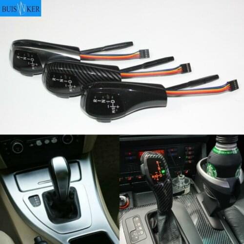 Carbon Fiber Black Silver LED Gear Shift Knob Shifter Lever for BMW Z4 Roadster E85 Coupe E86 Automatic Accessories