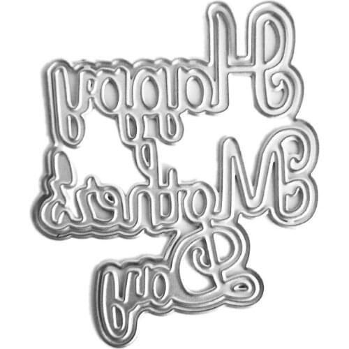 Happy Mothers Day Metal Cutting Dies Stencil DIY Scrapbooking Album Stamp Paper Card Embossing Crafts Decor