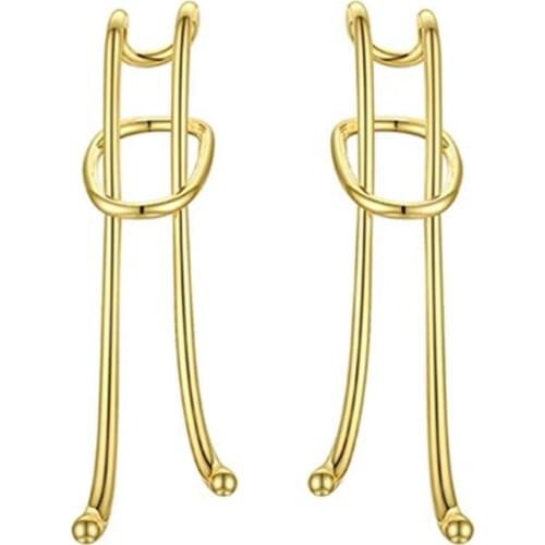 Silver/Gold Color Copper Irregular Geometric Earrings Handmade Dangle Earrings for Party Costume Accessory