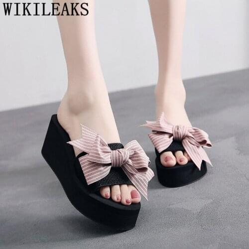 Platform Slippers Casual Wedges Shoes For Women Slides Summer Wedge Slippers Heels Beach 2020 Fashion Womens Slippers Outdoor