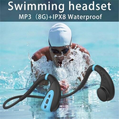 PGDM Q1 Bone Conduction Headphones Built-In Memory 8G IPX8 Waterproof Headset MP3 Music Player Swimming Diving Sport Earphone