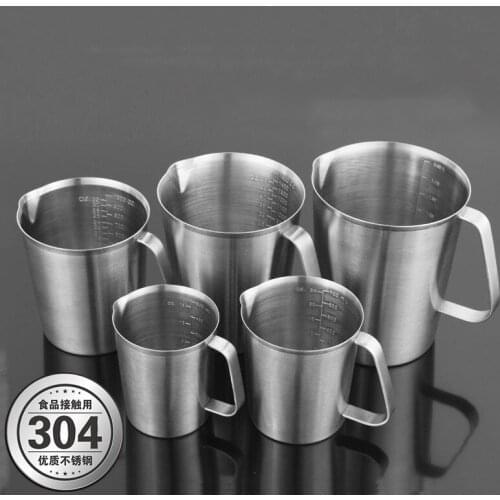 Thicker 500ml - 2000ml Measuring Cup Graduated/Baking/Liquid/Milk Coffee Stainless Steel Cup Pitcher Measure for Cooking Tool