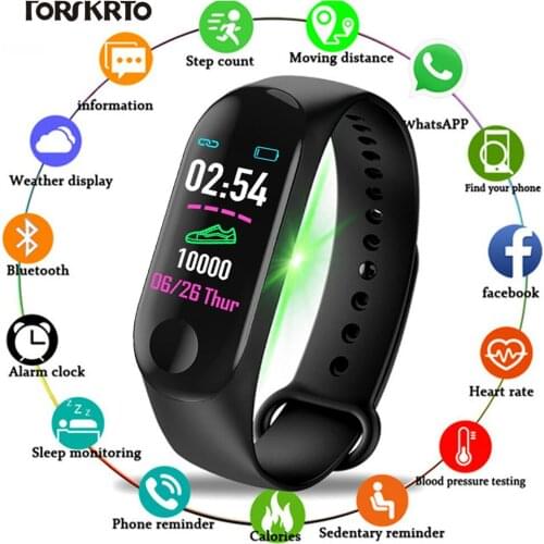 M3 Plus Bluetooth Smart Watch Heart Rate Blood Pressure Health Waterproof Watch M3 Pro Wristband Fitness Tracker for Android ios