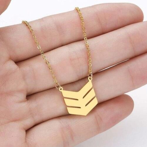 Personality Fashion Geometric Arrow Pendant Necklace Women Statement Jewelry Choker Collier Triple Chevron Necklaces Gold Color