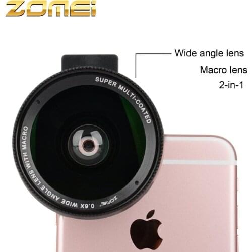 ZOMEI Clip 0.6X Wide Angle&Macro 2in1 Camera Lens Filter for iPhone Samsung