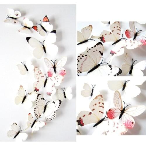 12pcs Wall Sticker Art Design Decal Wall Stickers Home Decorations 3D Butterfly L1010