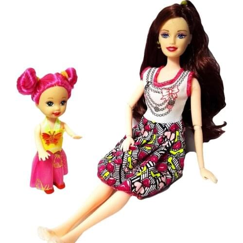 2 PCS/Lot beautiful barbie Doll And Cute Little Kelly Dolls 2016 Fashion Toys For Kids Girls Play House Toy brinquedos YF-88