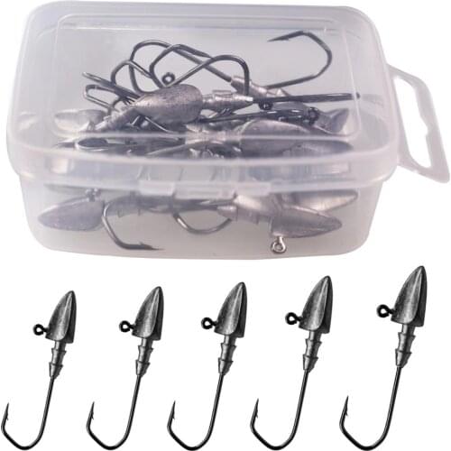 20Pcs 3.5g 5g 7g 10g 14g Lead Jig Head Fishing Hooks Fishhook High Carbon Steel Barbed Jig Hook Triangle Fishing Hooks