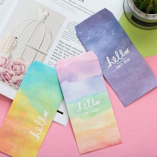 5 pcs/pack Aqua Gradient Greeting Card e14 Greeting Card Stationary e08 Simple Letter Paper Envelope