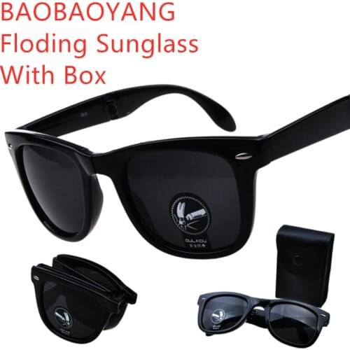 BAOBAOYANG Mens Folding Sunglasses Fishing UV400 Eyewear Women Leopard Sun Glasses Convenient Box Eyeglasses Summer Shades Gafas