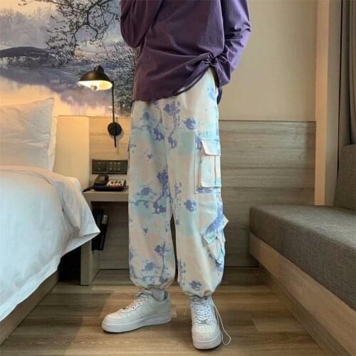Spring Harem Pants Loose Hiphop Streetwear Camouflage Tide Brand Overalls Men Casual Tie Pants Multi-pocket Trousers for Men