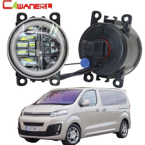 Cawanerl Car 4000LM LED Bulb H11 Front Fog Light + Angel Eye Daytime Running Light DRL 12V For Citroen SpaceTourer 2016-2018