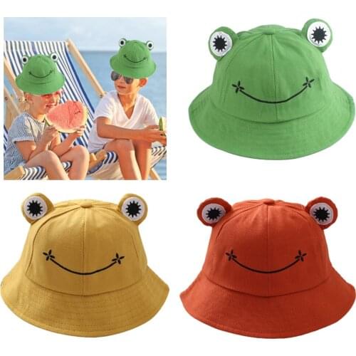 Kids Girl Boy Frog Bucket Hat Outdoor Summer Beach Holiday Sun Hat Age 2-5Y