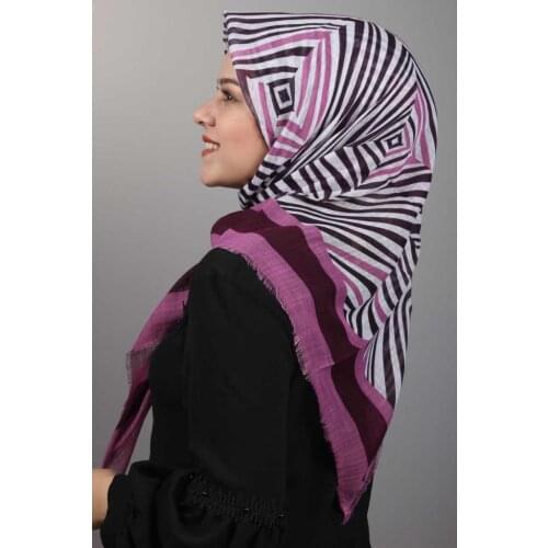 ERBİL PATTERNED LINEN FLAMLI SCARF-DESEN-04-RENK-12