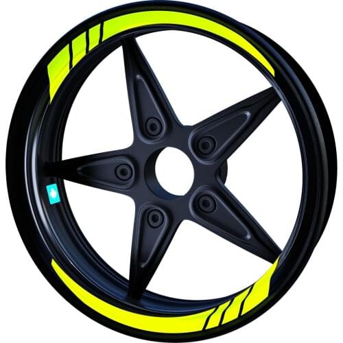 Fluorescent Yellow Moto GP Style Inner Rim Tape Wheel Stripes Decals Sticker CinarExtreme