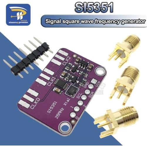 DC 3V 5V SI5351 SI5351A I2C Clock Signal Generator Module High Frequency Signal Square Wave Frequency 8KHz-160MHz For Arduino