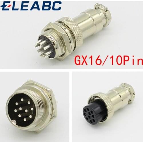1set GX16 10 Pin Male & Female Diameter 16mm Wire Panel Connector L73 GX16 Circular Connector Aviation Socket Plug
