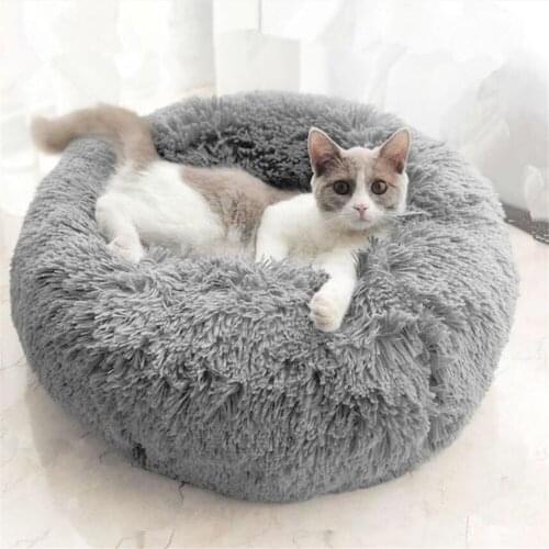 Faux Fur Mattress Fur Donut Pad Warm Plush Princess Cat House Kennel Dog Bed For Medium Dogs Machine Washable Water-resistant