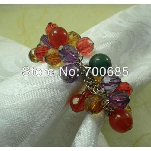Napkin rings multi colors crystal