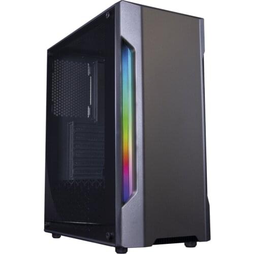 Computer Gaming box ATX DGC-A195 RGB, tempered glass side window, graphics up to 270mm, support up to 6