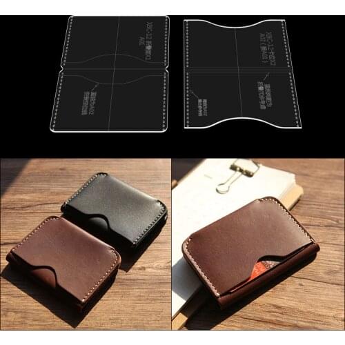 Leather Pattern Card Bag Handmade Leather Goods Drawings Acrylic Laser Cut Template Diy Leather Tool Pattern Cutting Dies