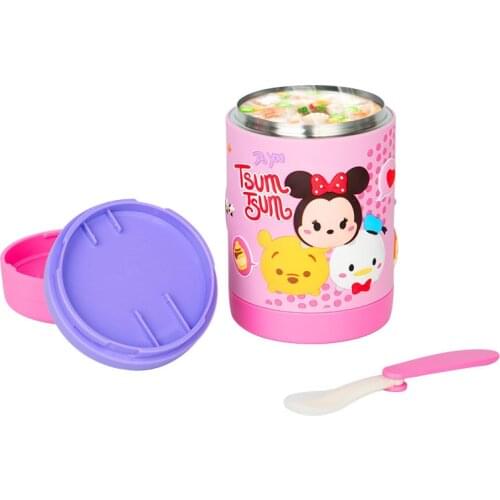 450mL 3D Disney Mickey Minnie Lunch Box 304 Stainless Steel Vacuum Insulation Mug Portable Porridge Soup Steamer Children Pots
