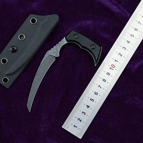 LEMIFSHE L051 D2 Blade Aviation Aluminum Handle Fixed Blade Hunting Tactical Knife KYDEX Sheath Survival EDC Tool