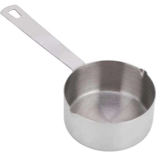 1Pcs Baking Inclined Small Mouth Corrosion‑Resistant Measuring Spoon 304 Stainless Steel Measuring Cup Scoop Kitchen Supplies