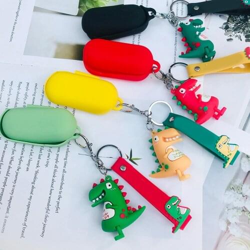 Cartoon cute Case for Huawei FreeBuds 3i / Honor Flypods 3i Case luxury Keychain dinosaur animal Earphones Cover Flypods 3