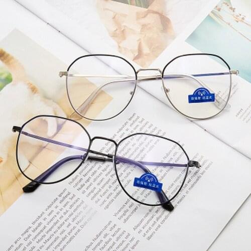 Polygon Metal Anti Blue Light Blocking Glasses Frame Men&Women Computer Games Goggles Eyeglasses Optical Spectacle Frame