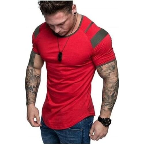 Fashion Mens Casual Fit Short Sleeve Slim Muscle Bodybuilding T-shirt Tee Tops H37
