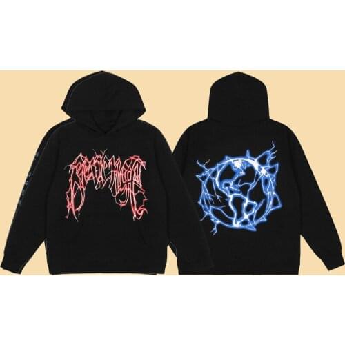 High Street Brand Revenge 21ss Lightning Logo Graphic Mens Hoodies Kawaii Y2k Womens Sweatshirt Hooded Sweatshirts Anime