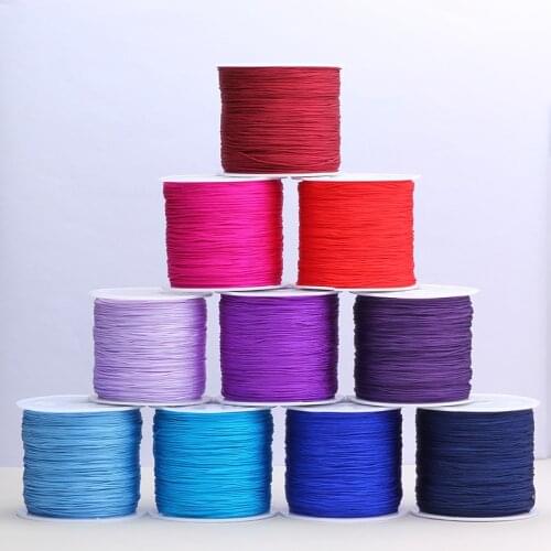 150 Yard 0.5mm Braided Nylon Cords DIY Bracelet Necklace Imitation Silk Beaded String Thread for Hand Made Jewelry 27 Colors